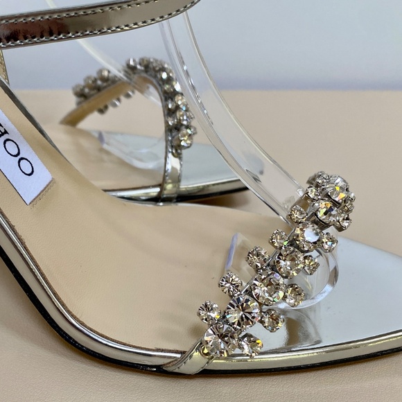 Jimmy Choo Off-White Meira 85 Heeled Slingback Heels / Sandals US7 - Picture 10 of 15